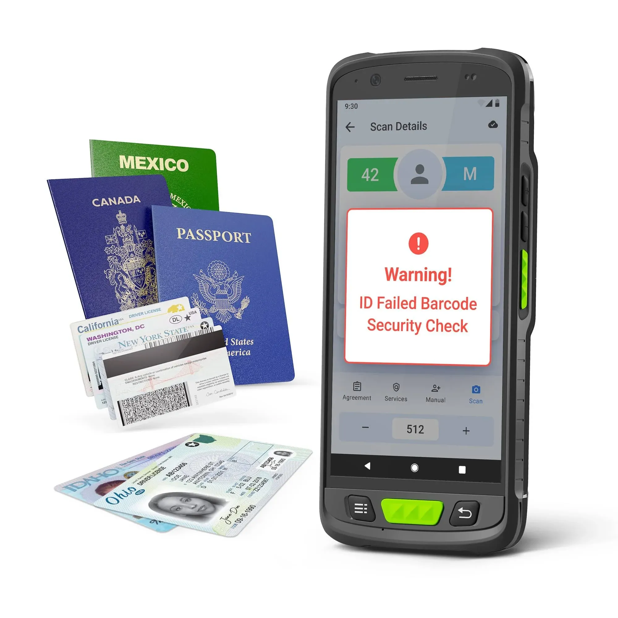 IDWare 9000 Plus Handheld ID & Passport Scanner