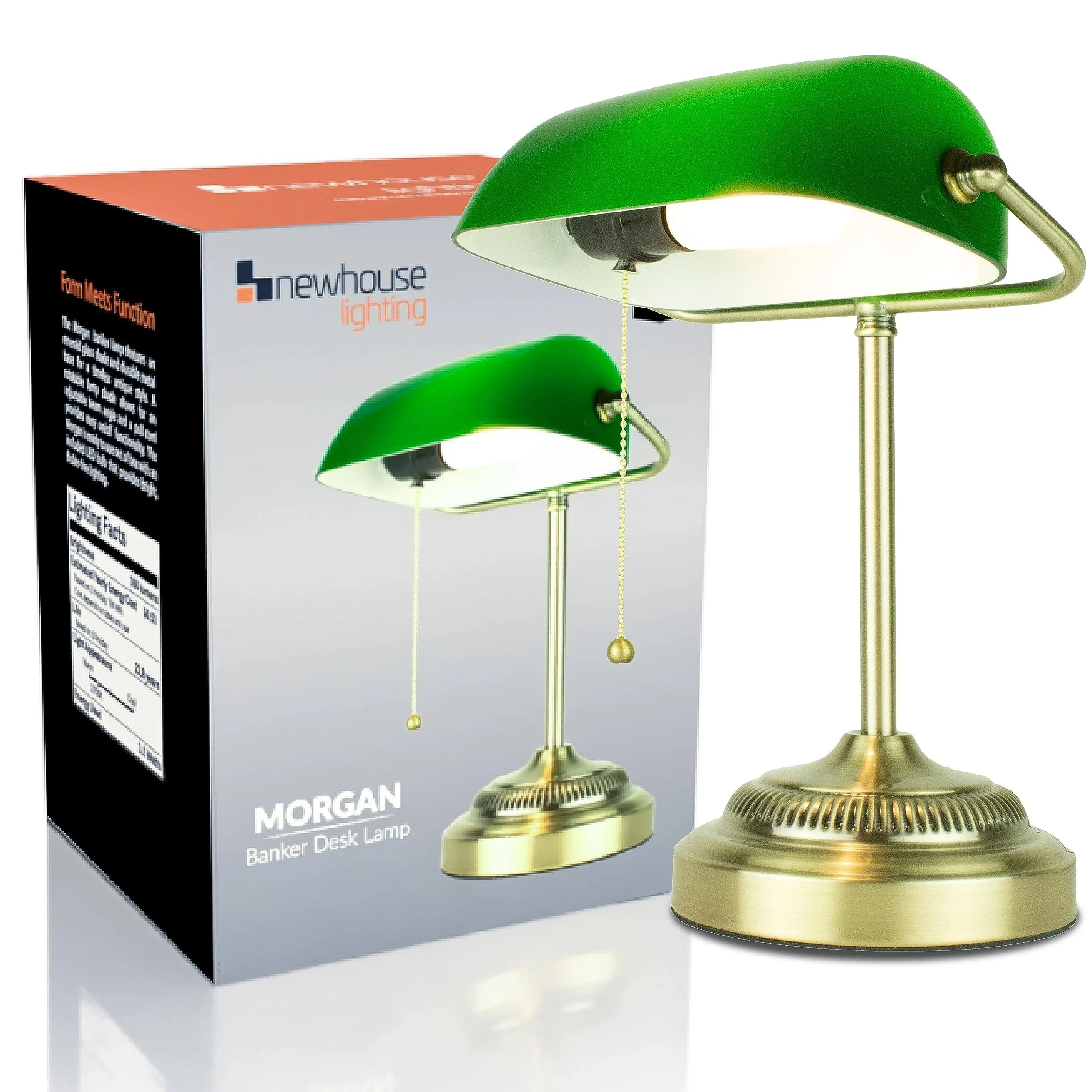 Newhouse Lighting Morgan Adjustable Classic Banker Lamp NHDK-MO-GOAZ