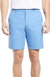 Shop Peter Millar Salem Flat Front Performance Shorts In Blue Sea