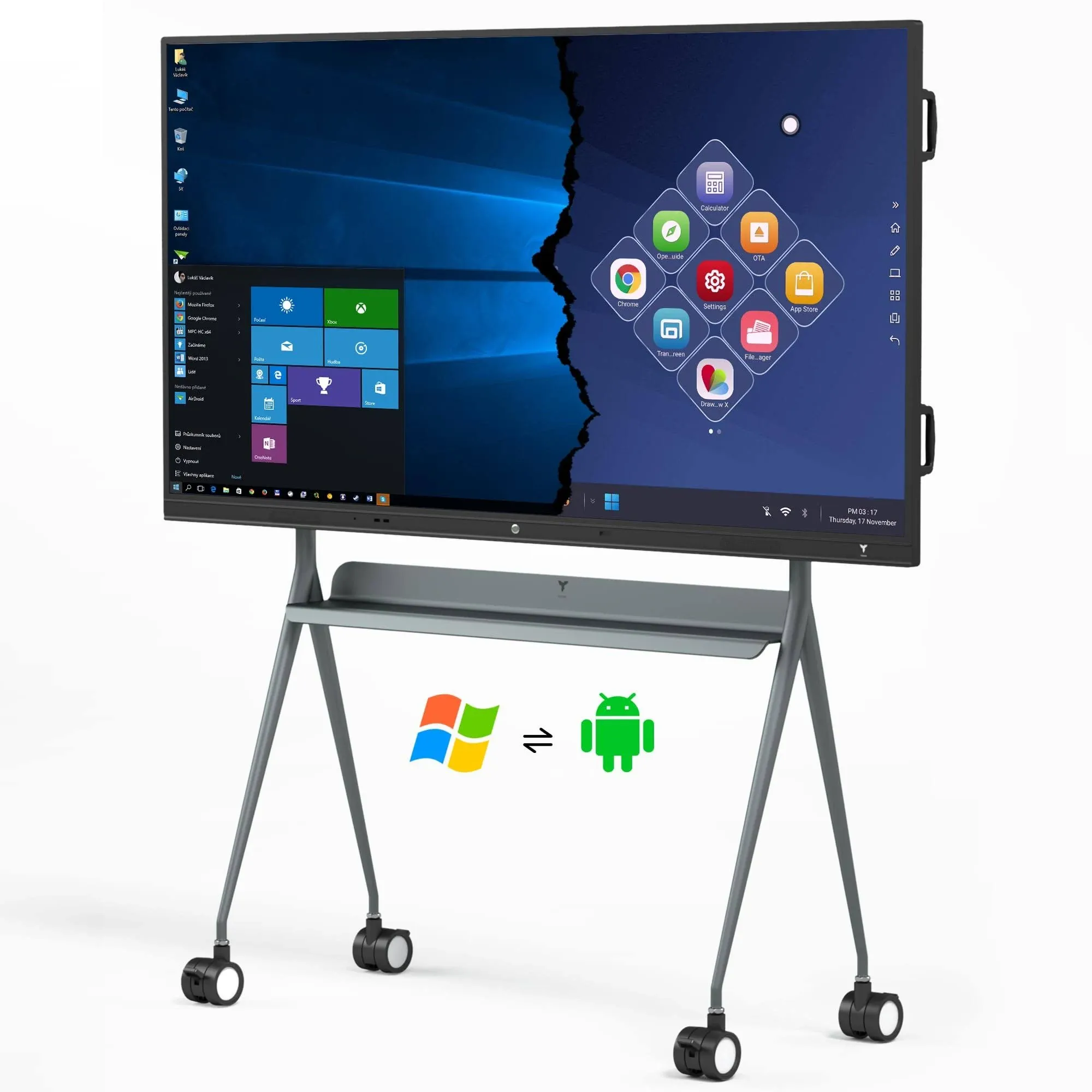 TIBURN Smart Board HQ 75\\" R2 MAX 4K UHD Touch Screen All-in-One Computer Black