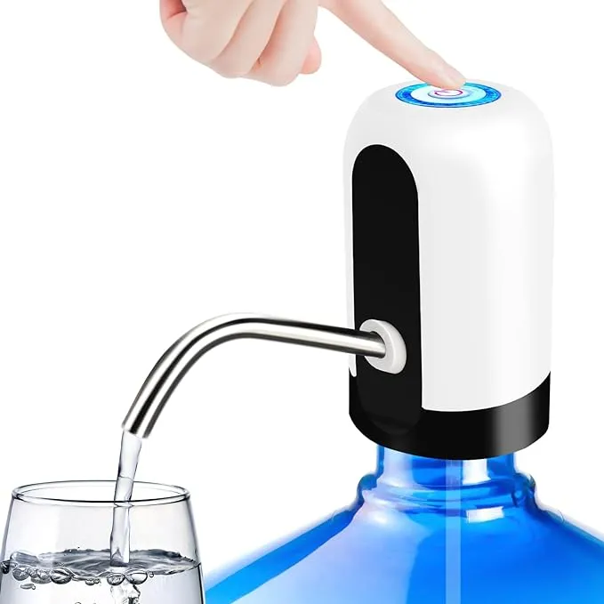 KUFUNG Water Dispenser for 5 Gallon Bottle - Rechargeable Water Pump for 5 Gal Jug, BPA-Free, Food Grade Silicone Hose, Stainless Steel Spout - 30-40 Days Battery Life, Easy One Switch Operation