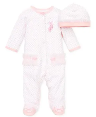 Little Me Baby Clothes & Outfits - Girls One Piece Hat & Footed Sleeper Pajamas - Preemie, Prima Ballerina