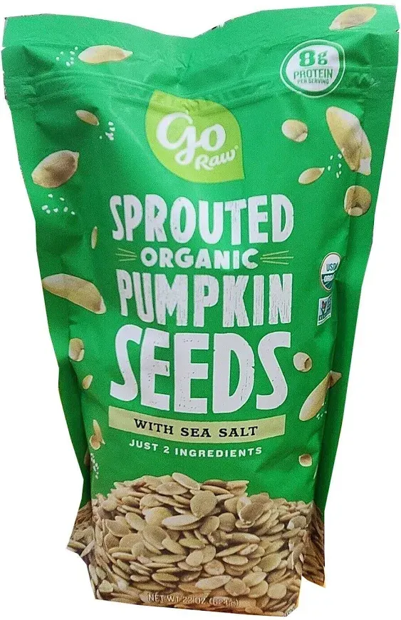 Go Raw Seeds with Sea Salt, Grab and Go, Single Serve, Keto Vegan Gluten Free Organic Superfood, Pumpkin, 12 Ounce