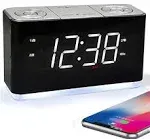 LED Display Alarm Clock FM Radio with Bluetooth Speaker Auto Dimmer Sleep Timer