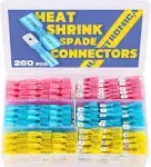 haisstronica 260PCS Heat Shrink Spade Connectors-Electrical Wire Connectors-Quick Disconnect Connectors -Female and Male Spade terminlas