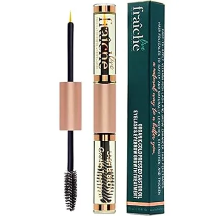 USDA Organic Castor Oil Lash Serum - Premium All Natural Cold Pressed Castor Oil Eyelash Growth Serum with Mascara Tube - Eyelash Treatment and Conditioner - For Thicker and Fuller Lashes