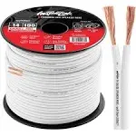 InstallLink 14 Gauge Speaker Wire (White) for Car, Home or RV Audio Cable, 100ft, CCA