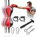 Mexican Style Double Double End Bag Boxing Kit Double End Boxing Speed Bag Punching Bag with Adjustable Cords Installation Ki