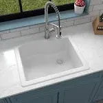 Karran Drop-In Quartz Composite 25 in. 1-Hole Single Bowl Kitchen Sink in White