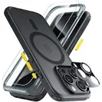  for Case Set, Translucent Matte Case with Screen iPhone 15 Pro Frosted Black