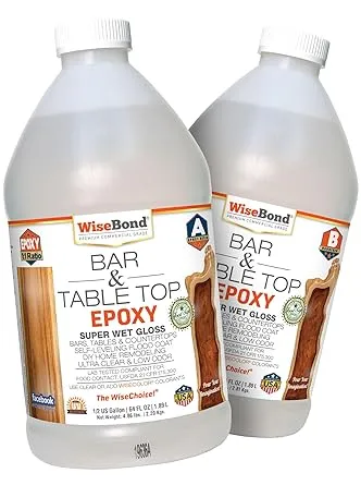 WiseBond Table&Bar Top Epoxy Resin 1-GL Kit Water Clear Epoxy Adhesive