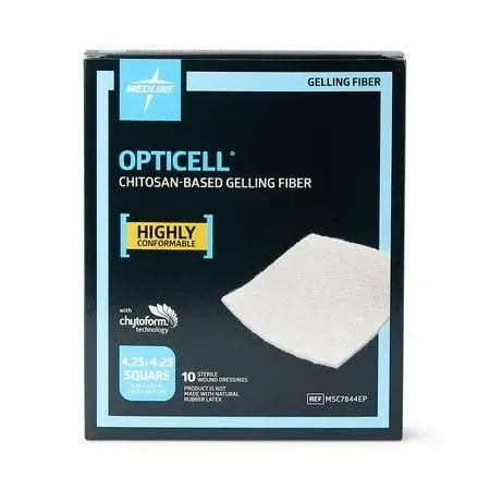 Opticell Gelling Fiber Wound Dressing, 4.25" x 4.25" 10/Box