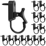 Hanger Hooks,String Light Hooks,Screw-in Hooks for Hanging String Lights and Wire,Wind Chimes,Plastic and Steel,Black,20 Pack