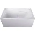 Aqua Eden 54-Inch Acrylic Alcove Tub with Arm Rest and Left Hand Drain Hole