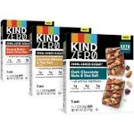 Kind Zero Added Sugar Bars Keto Friendly Snacks Variety Pack 6.2oz Box (15 Bars)