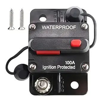 Red Wolf Waterproof 100AMP Circuit Breaker for Boat Trolling Motor Marine ATV Vehicles Stereo Audio Electronic Battery System Inline Fuse with Manual