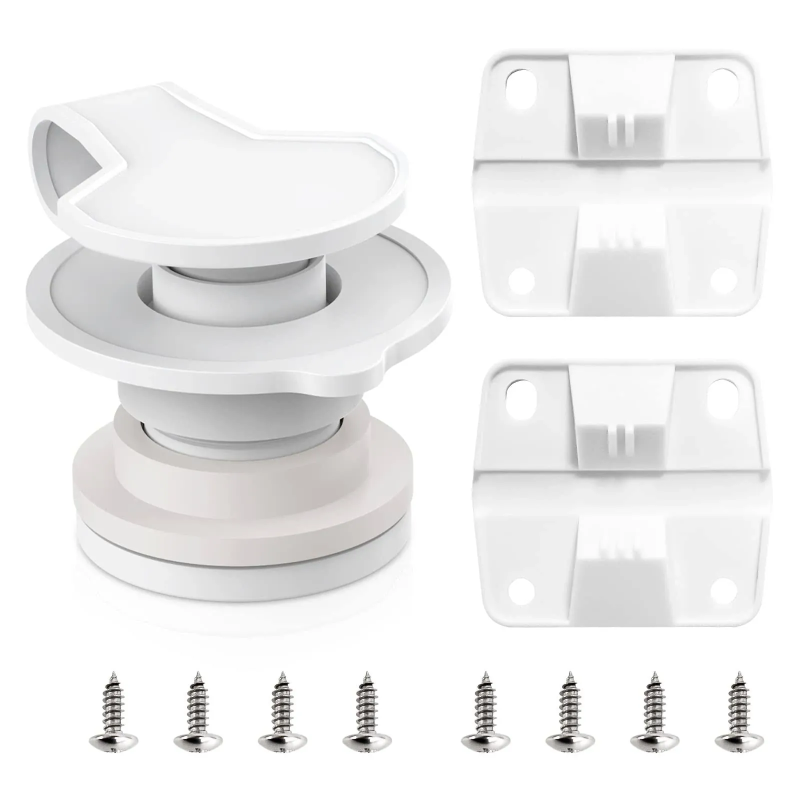 Cooler Replacement Parts Kit for Coleman,Ice Chest Plastic Hinges,Cooler Standard Drain Plug Assembly and Stainless Steel Screws Sets Compatible with Coleman Coolers（1" Shaft Length）