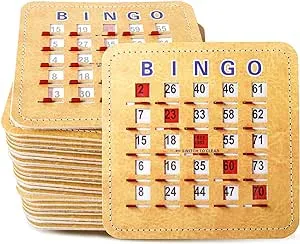 GSE Games & Sports Expert 5Ply Stitched Shutter Bingo Cards, Finger-Tip Shutter Slide Bingo Cards, Easy-Read Large Print Bingo Cardboard with Sliding Windows (50-Pack)