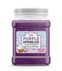 Unpretentious Purple Sprinkles, 4 Cups, Bright & Colorful, Decorative & Fun Topping for Baking