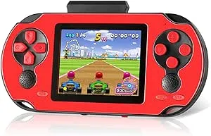 16 Bit Handheld Game for Kids Adults, 3.0'' Large Screen Preloaded 230 HD Classic Retro Video Games with USB Rechargeable Battery & 3 Game Cartridges for Birthday Gift for Kids 4-12 (Red)