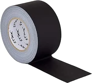 Stikk 3" x 60 Yard 55 Meter Black Gaffers Tape No Residue Cloth Matte Finish