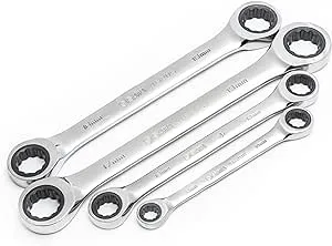 SATA 4-Piece Full-Polish Metric Ratcheting Wrench Set with 72-Tooth Gear and Off-Corner Loading Design - ST46135U