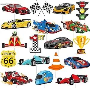 Vintage Race Car Cupcake Toppers