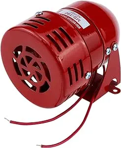 Sydien Motor Siren Red 1Pc AC 110V 114dB Industry Electric Motor Alarm Driven Siren, Horn Sound Buzzer Alarm Bell for Home, Industries, Stores and Security Alarm System