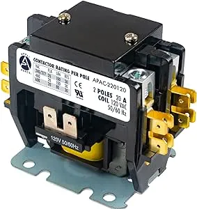 Appli Parts APAC-220120 Heavy Duty 2 Poles Contactor 20 Amp 120 Volts Coil Replacement for ac Compressor and Electrical Applications UL Certified 476929