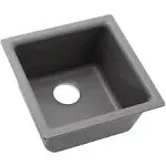 Elkay Quartz Classic Black Single Bowl Dual Mount Bar Sink-ELG1616BK0