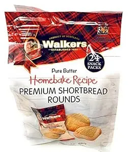 Walkers Premium Shortbread Rounds 24 Snack Packs Individually Wrapped