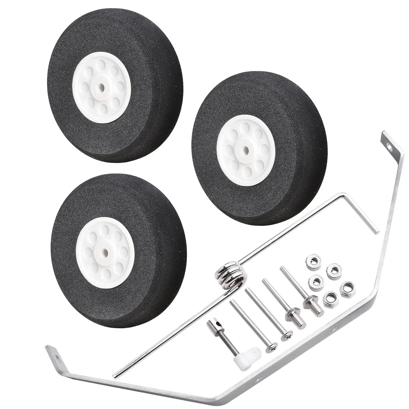 1 Set Aluminum Main Landing Gear Wheel Kit RC Airplane Cessna 182 Parts Replacement 40 Size ARF PNP