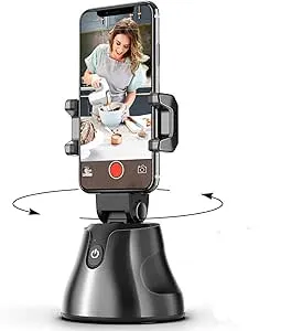 Selfie Stick Tripod 360Rotation Auto Smart Face & Object Tracking Cell Phone Tripod Holder for Video Recording, Work with Tripod for iPhone Android