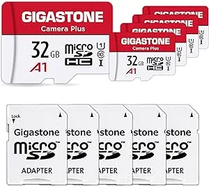 [Gigastone] Micro SD Card 32gb 5-Pack Camera Plus microSDHC Memory Card for Video Camera Wyze Cam Security Camera Roku Full HD Video Recording