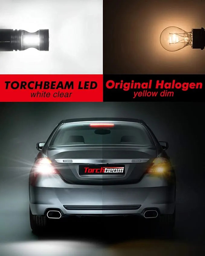 Torchbeam 3157 LED Light Bulbs 3600 Lumens with Projector Error Free for Reverse Back Up Lights DRL Brake Lights Fit 315