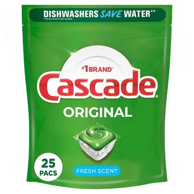 Cascade Complete Pods, Action Pacs Dishwasher Detergent, Lemon, 59 Ct