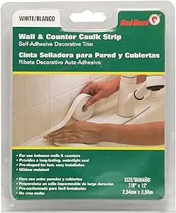 Red Devil 0155 Wall & Counter Caulk Strip, 1" x 12', White