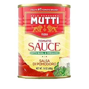 Mutti Tomato Sauce with Basil & Oregano (Salsa di Pomodoro), 14 oz. | 6 Pack | Italy’s #1 Brand of Tomatoes | Canned Tomatoes | Vegan Friendly & Gluten Free | No Additives or Preservatives