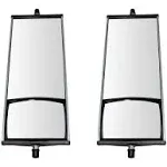 Aluminum Manual Door Mirror - Set Of 2 - Convex Glass - 16 X 6.5 Inch - Compatible With 1986-2017 Isuzu Npr