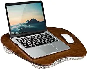 LAPGEAR Extra Large Bamboo Lap Desk - Chestnut - Fits up to 17.3 Inch Laptops - Style No. 91692