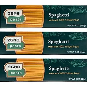 Zenb Plant Based Spaghetti - Made from 100% Yellow Peas, Gluten Free Pasta, Non-GMO, Vegan, Certified Kosher, 17g of Protein & 11g of Fiber in Every