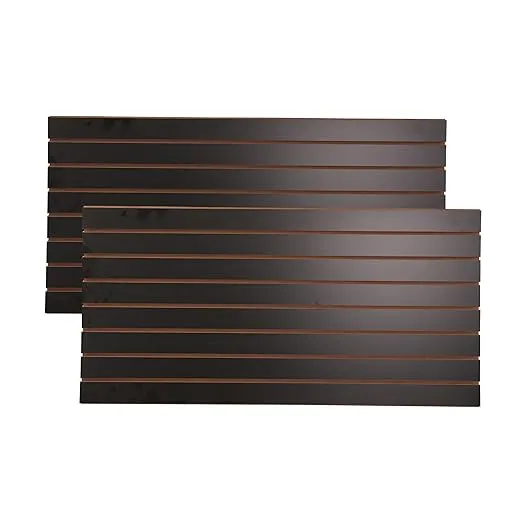 SSWBasics 4 ft x 2 ft Horizontal Black Slatwall Panels for Wall (24"H x 48"L) - Pack of 2 - Garage Wall Organizer Panels and Craft Storage Organization Slatwall Panel