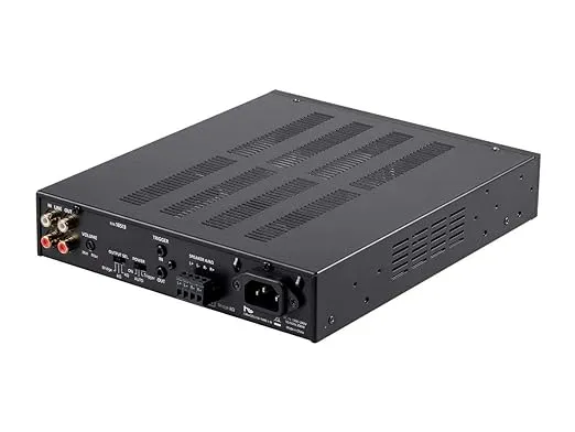 Monoprice Unity 100-Watt Power Amp - Bridgeable, 12‑volt Input/Output Triggers, Euroblock Connector, Black