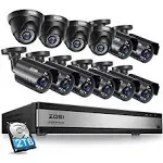 ZOSI H.265+ 16CH 1080p Dome bullet Surveillance CCTV Security Camera System 2TB