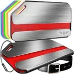 Two Privacy Luggage Tags Stainless Steel Metal ID Bag Tag with Lifetime Never Lo