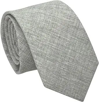 Kebocis Mens Solid Color Necktie Cotton Neck Tie for Men