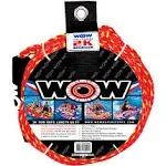 WOW Sports World of Watersports 2k 60 ft. Tow Rope with Floating Foam Buoy 1 or 2 Person Tow Rope for Boating, 11-3000, Red