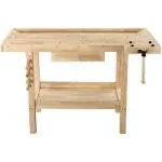 Olympia 50 x 20-inch Hardwood Workbench with Built-in Wooden Vise