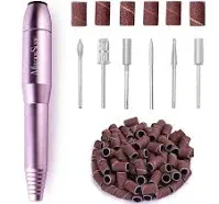 MelodySusie Portable Electric Nail Drill,PC120B Compact Efile Electrical Professional Nail File Kit for Acrylic, Gel Nails, Manicure Pedicure Polishing Shape Tools Design for Home Salon Use, Purple