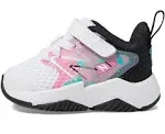 New Balance Kids Rave Run V2 Bungee Lace with Top Strap White/Real Pink/Black 7